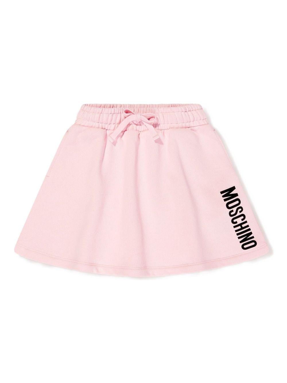 Gonna per bambina Moschino Kids rosa con vita elasticizzata - Rubino Kids