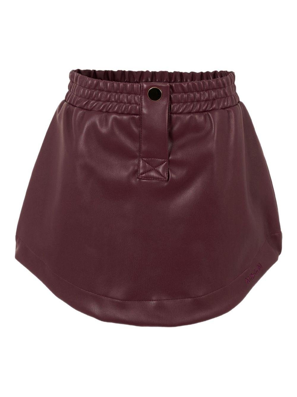 Gonna per bambina MSGM Kids borgogna con vita elasticizzata - Rubino Kids