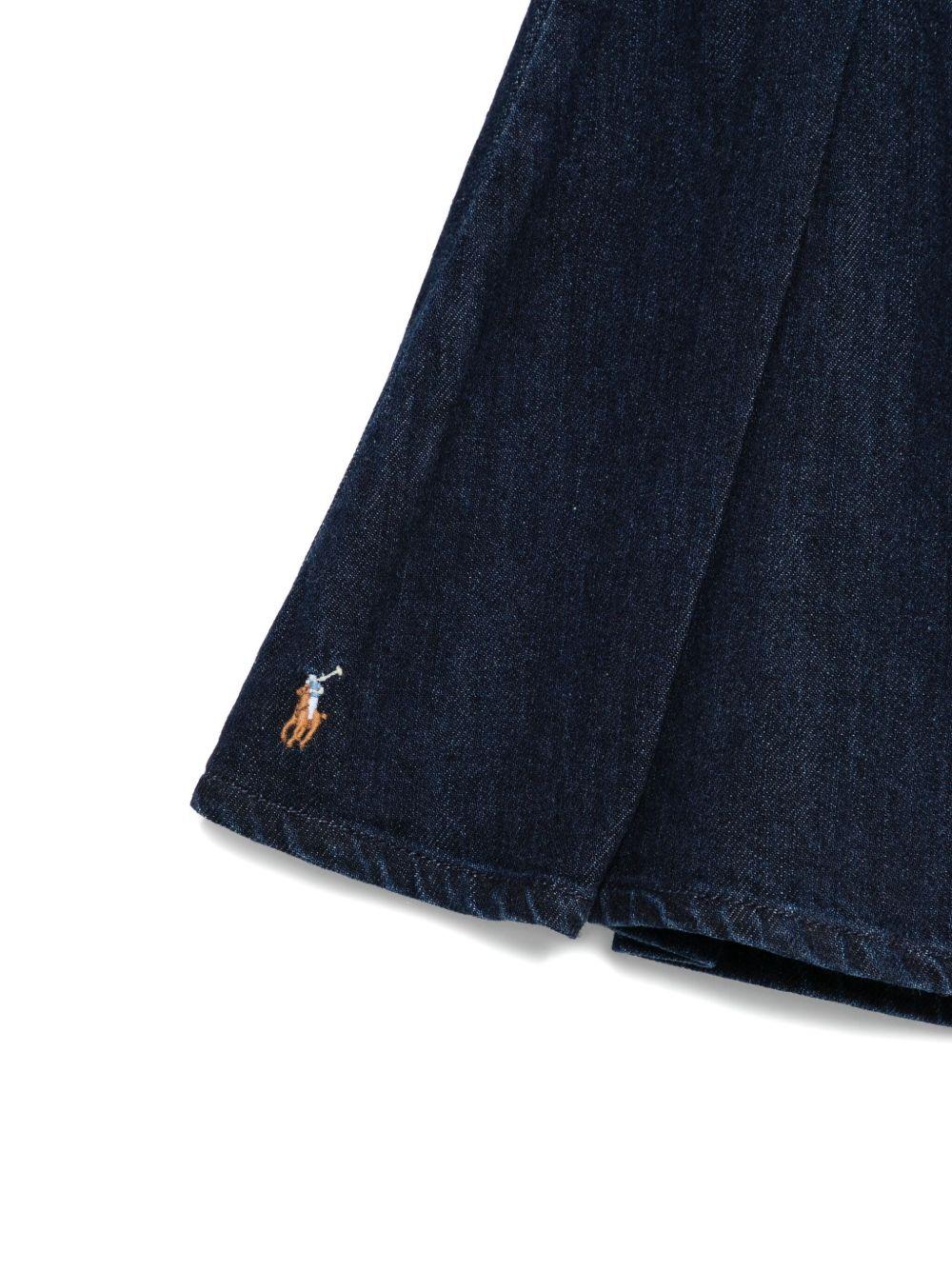 Gonna per bambina Polo Ralph Lauren Kids blu con logo ricamato - Rubino Kids