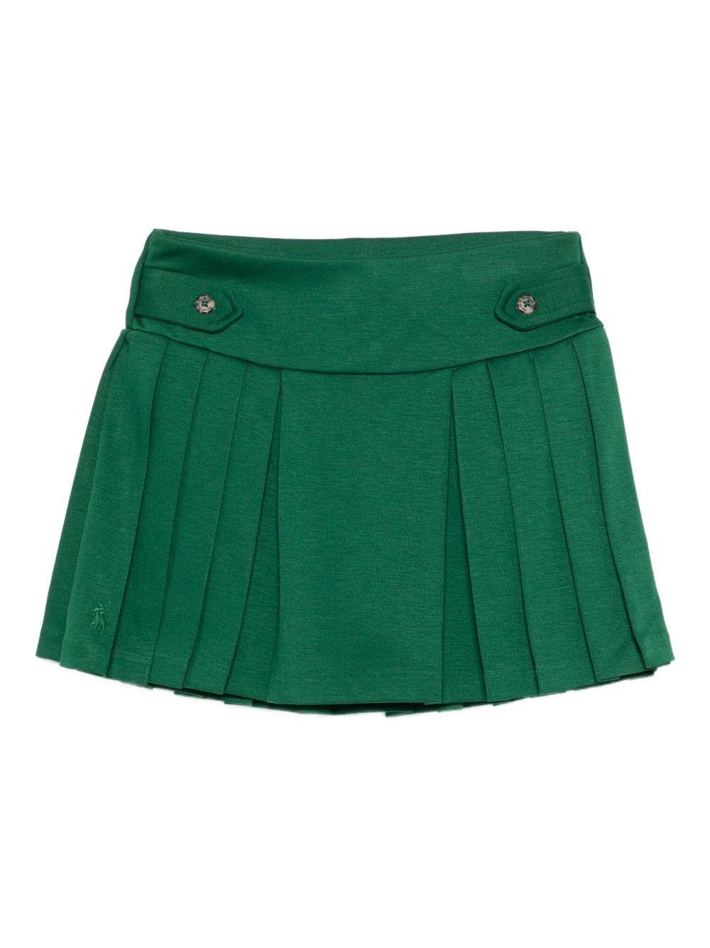 Gonna per bambina Polo Ralph Lauren Kids verde a pannelli plissettati - Rubino Kids