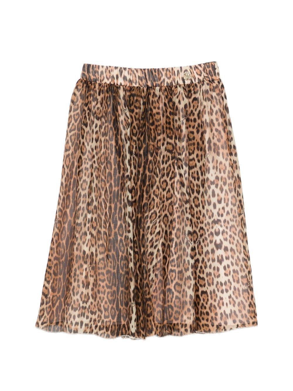 Gonna per bambina Roberto Cavalli Kids animalier con vita elasticizzata - Rubino Kids