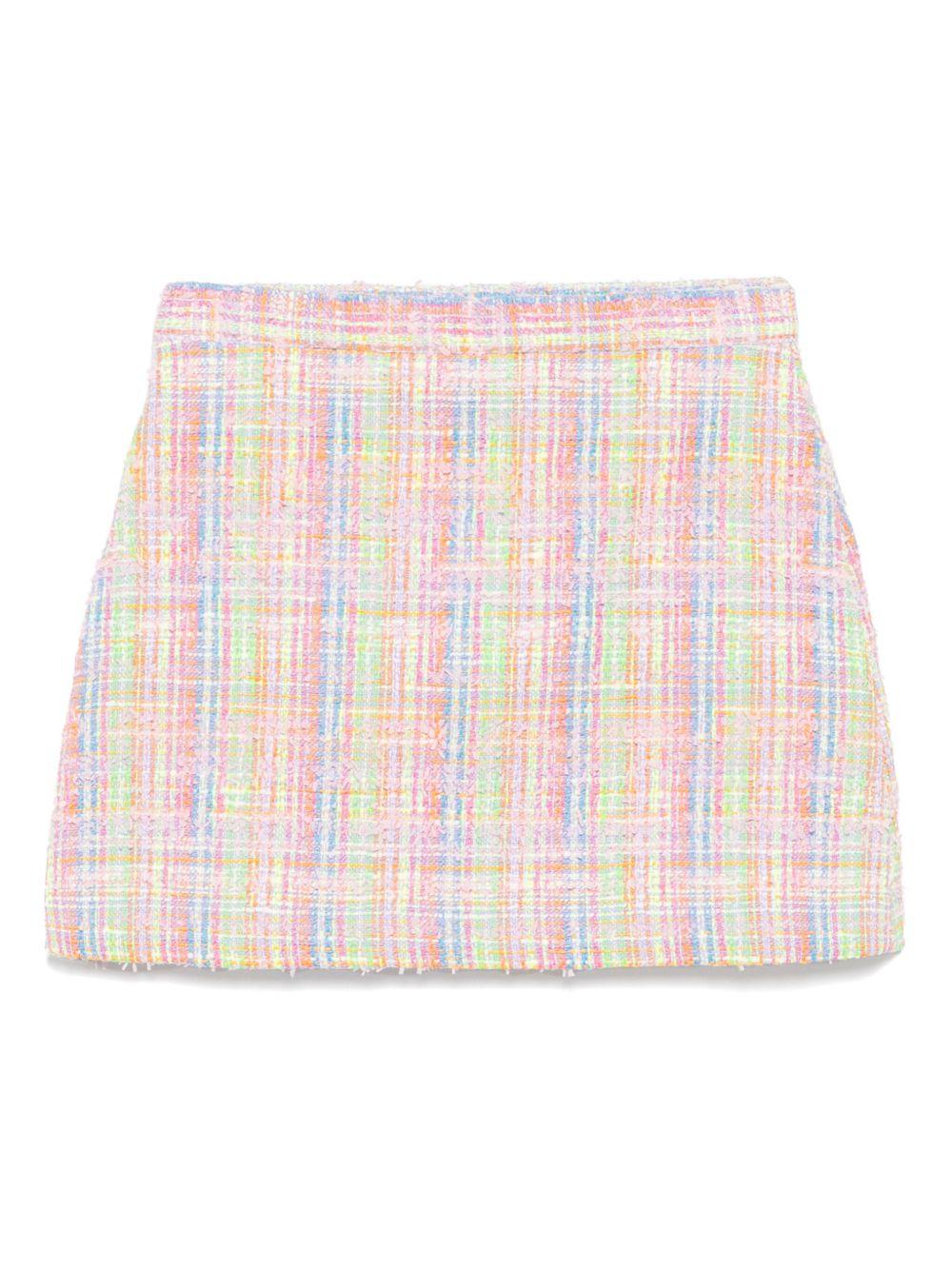 Gonna per bambina Versace Kids rosa a trapezio in tweed - Rubino Kids