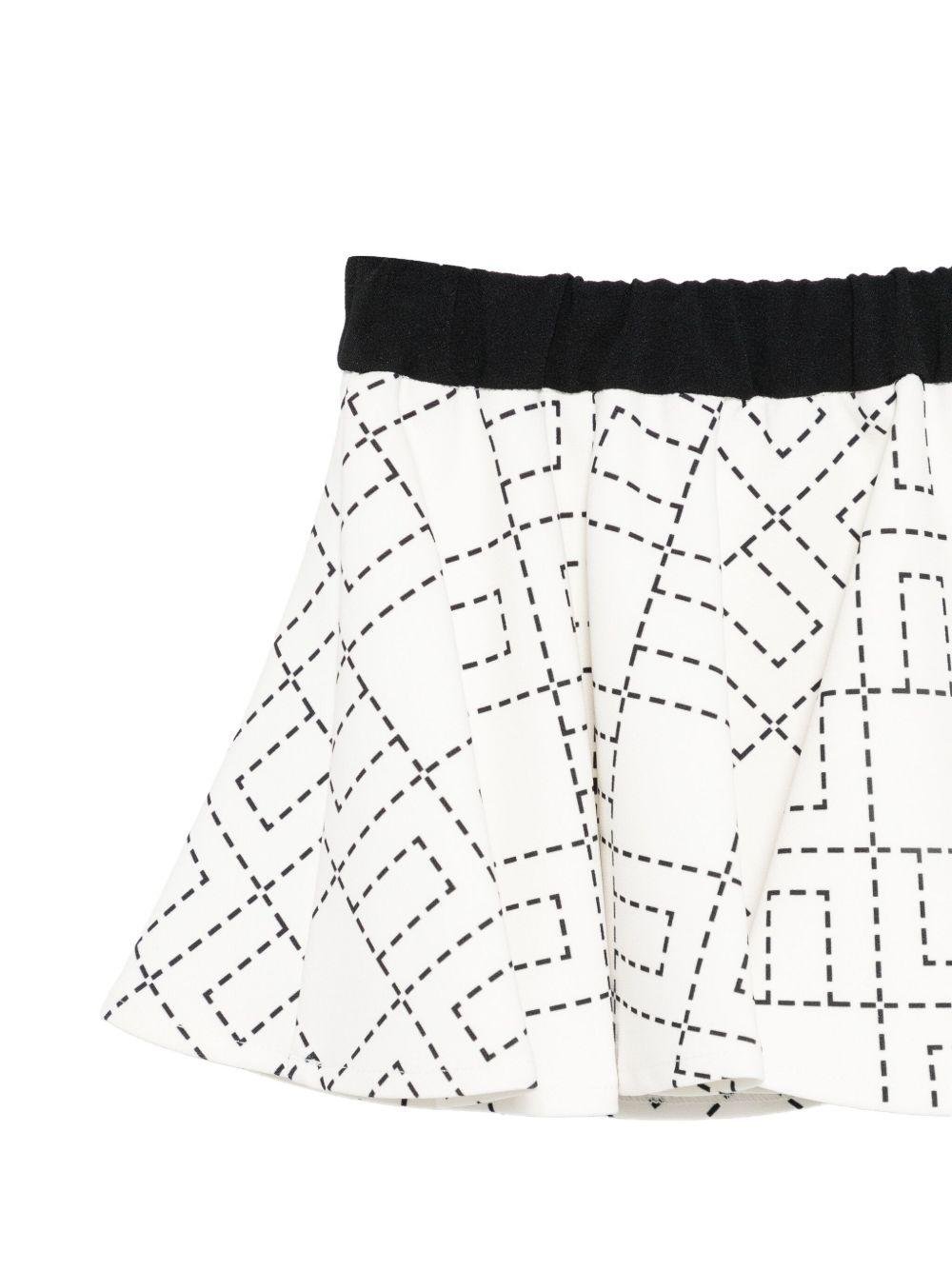 Gonna per neonata Elisabetta Franchi La Mia Bambina bianco con stampa monogramma - Rubino Kids