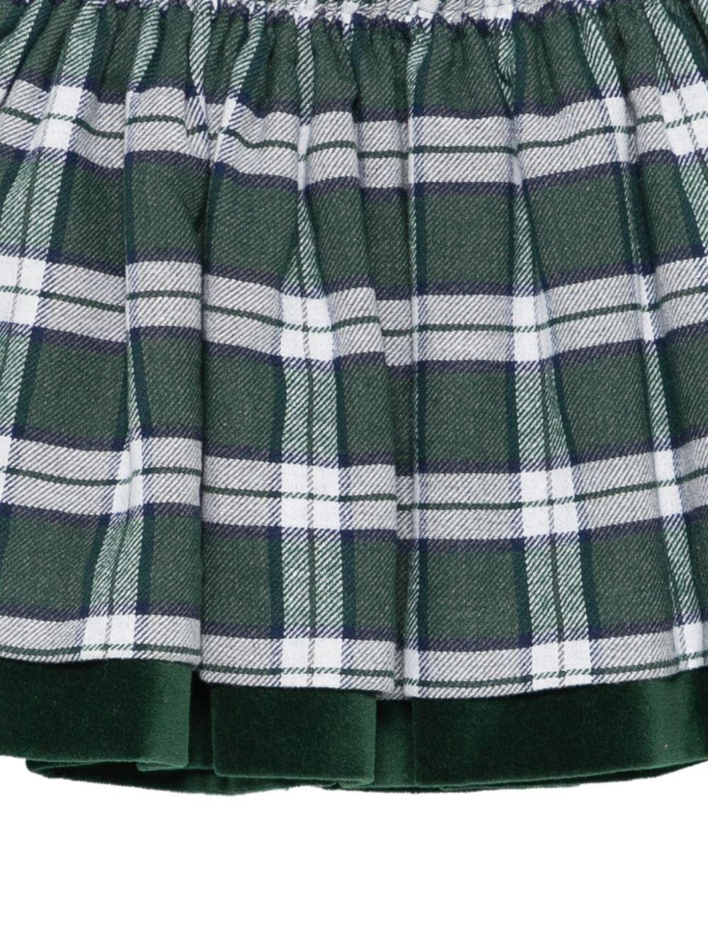 Gonna per neonata Mariella Ferrari verde con motivo scozzese - Rubino Kids