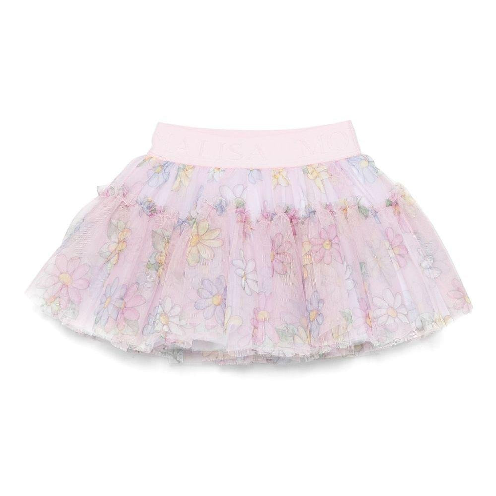 Gonna per neonata Monnalisa rosa a fiori - Rubino Kids