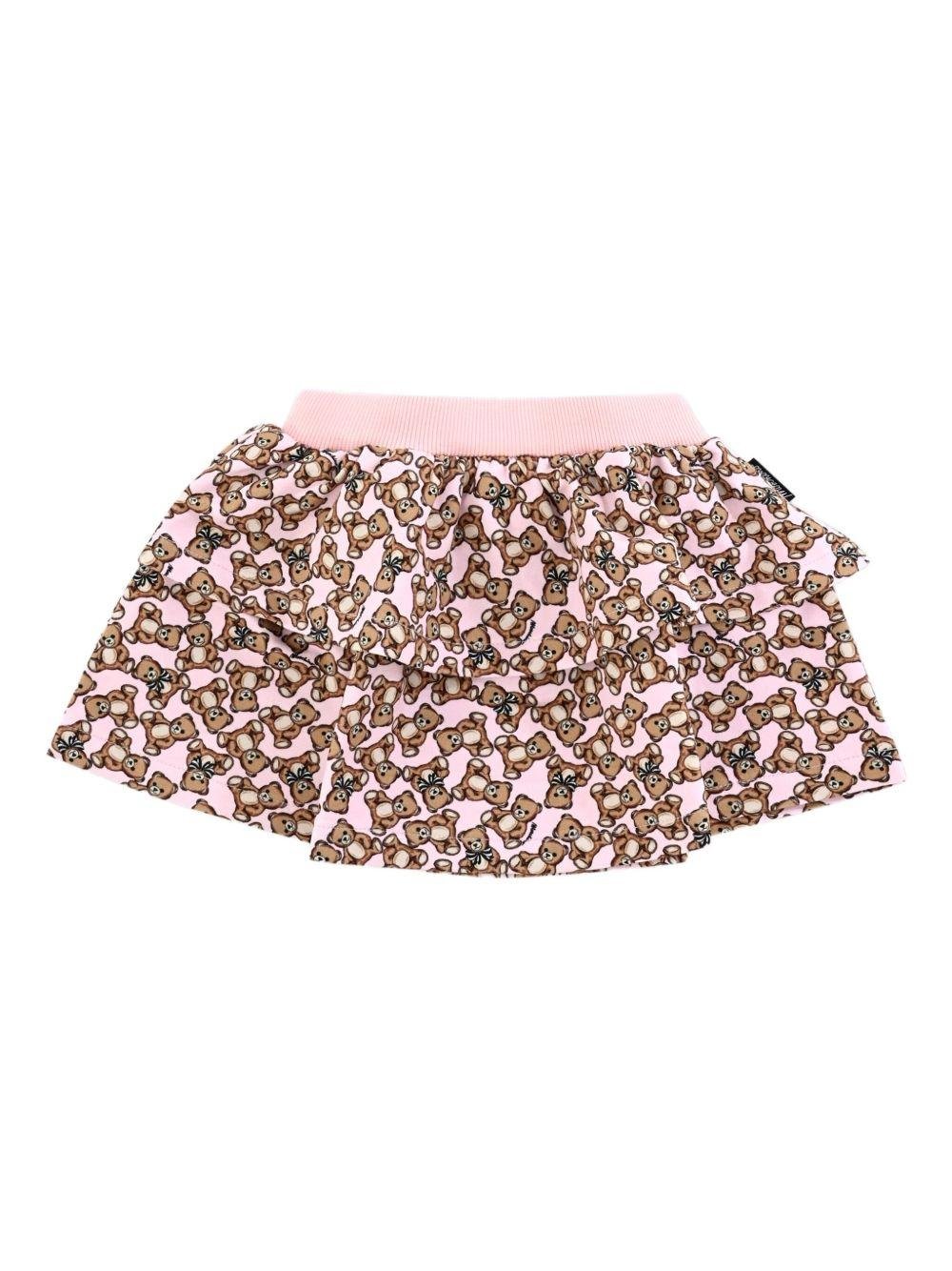 Gonna per neonata Moschino Kids rosa con stampa Teddy - Rubino Kids