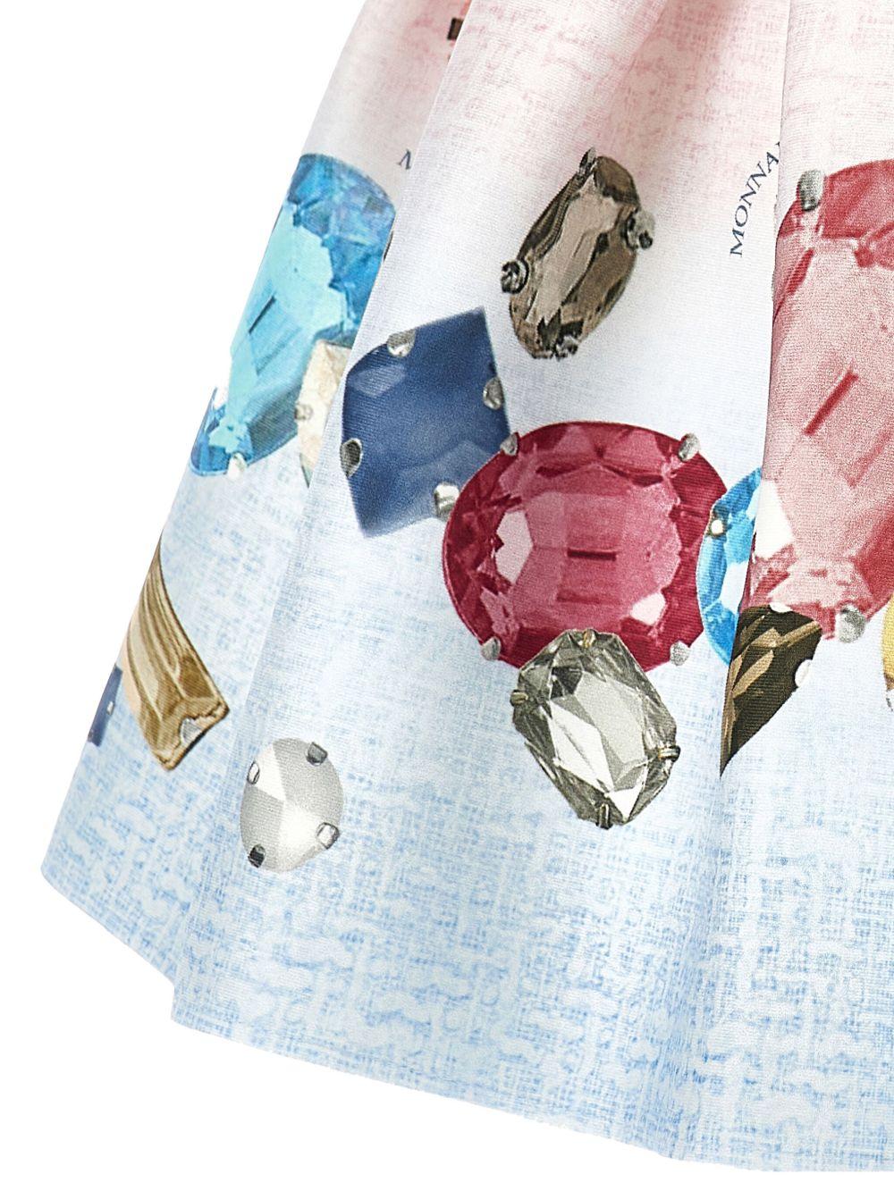 Gonna plissé per bambina Stitch Disney x Monnalisa multicolore con stampa gemme - Rubino Kids