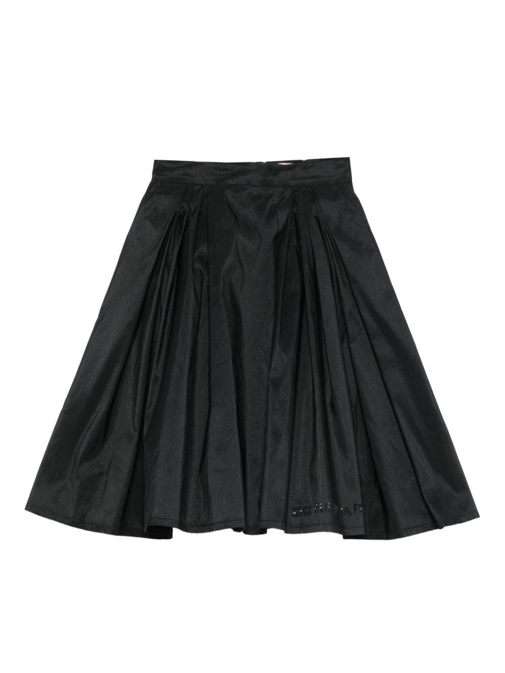 Gonna skater per bambina Elisabetta Franchi La Mia Bambina nera con design a trapezio - Rubino Kids