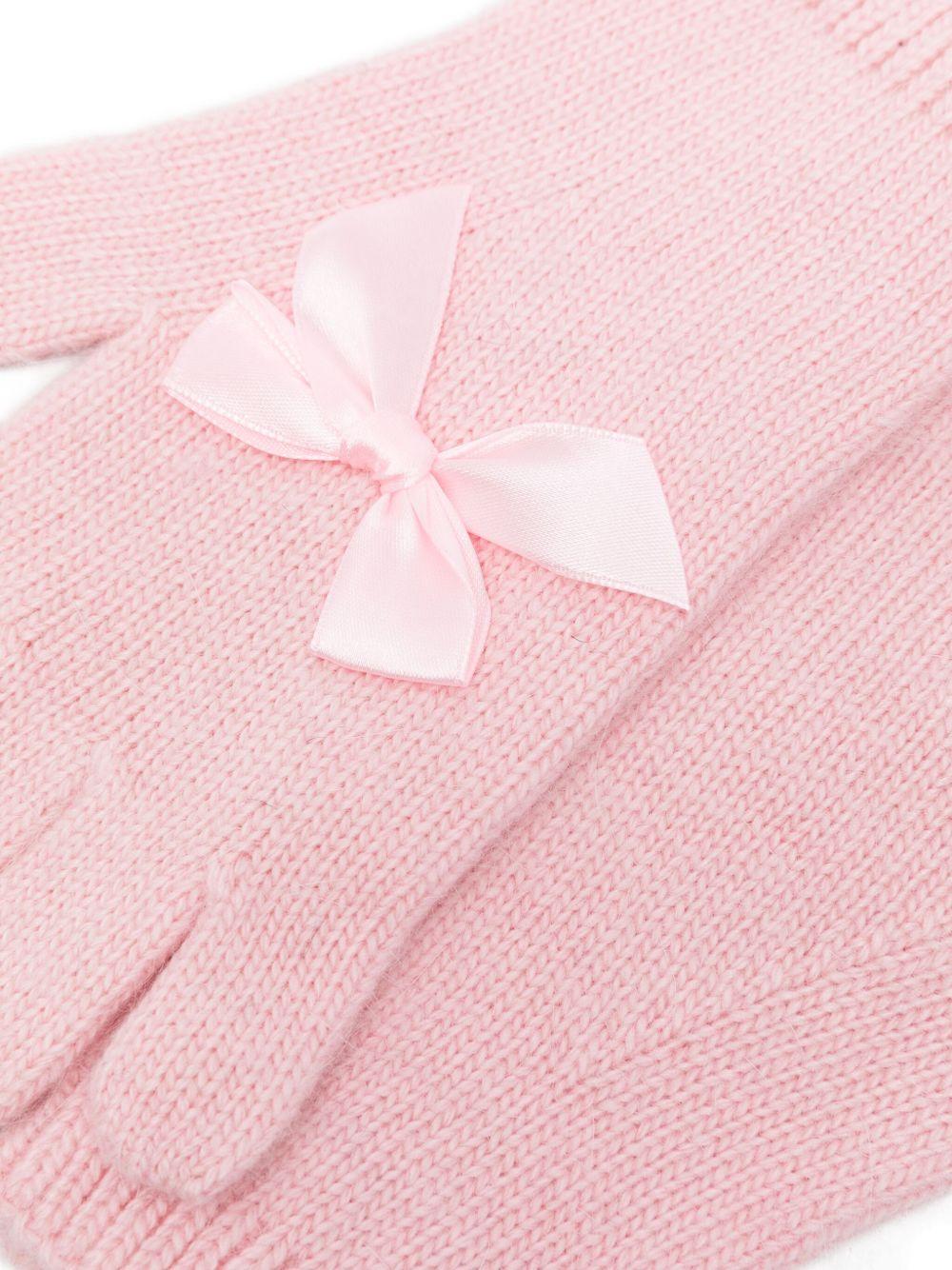 Guanti per bambina Monnalisa rosa con decorazione con fiocco - Rubino Kids