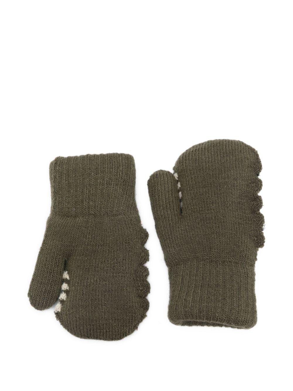 Guanti per bambino Molo verde con faccia di dinosauro - Rubino Kids