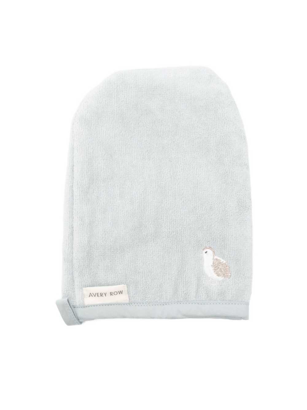 Guanto da bagno per neonati Avery Row azzurro in cotone biologico - Rubino Kids