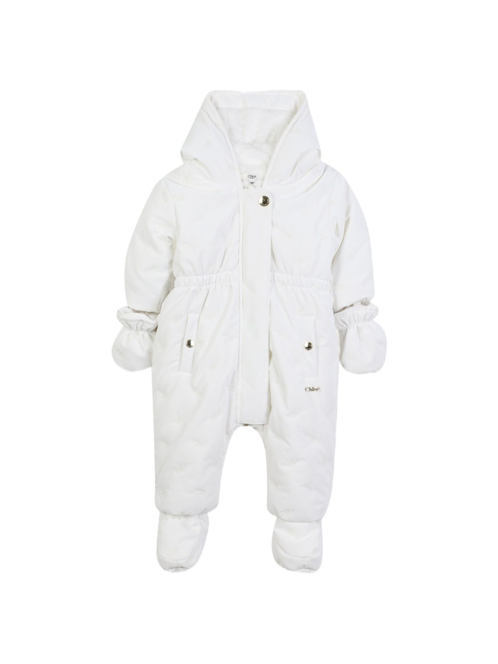 Tuta da neve per neonata Chloé Kids bianca con muffole rimuovibili C20783 117 CHLOE' KIDS