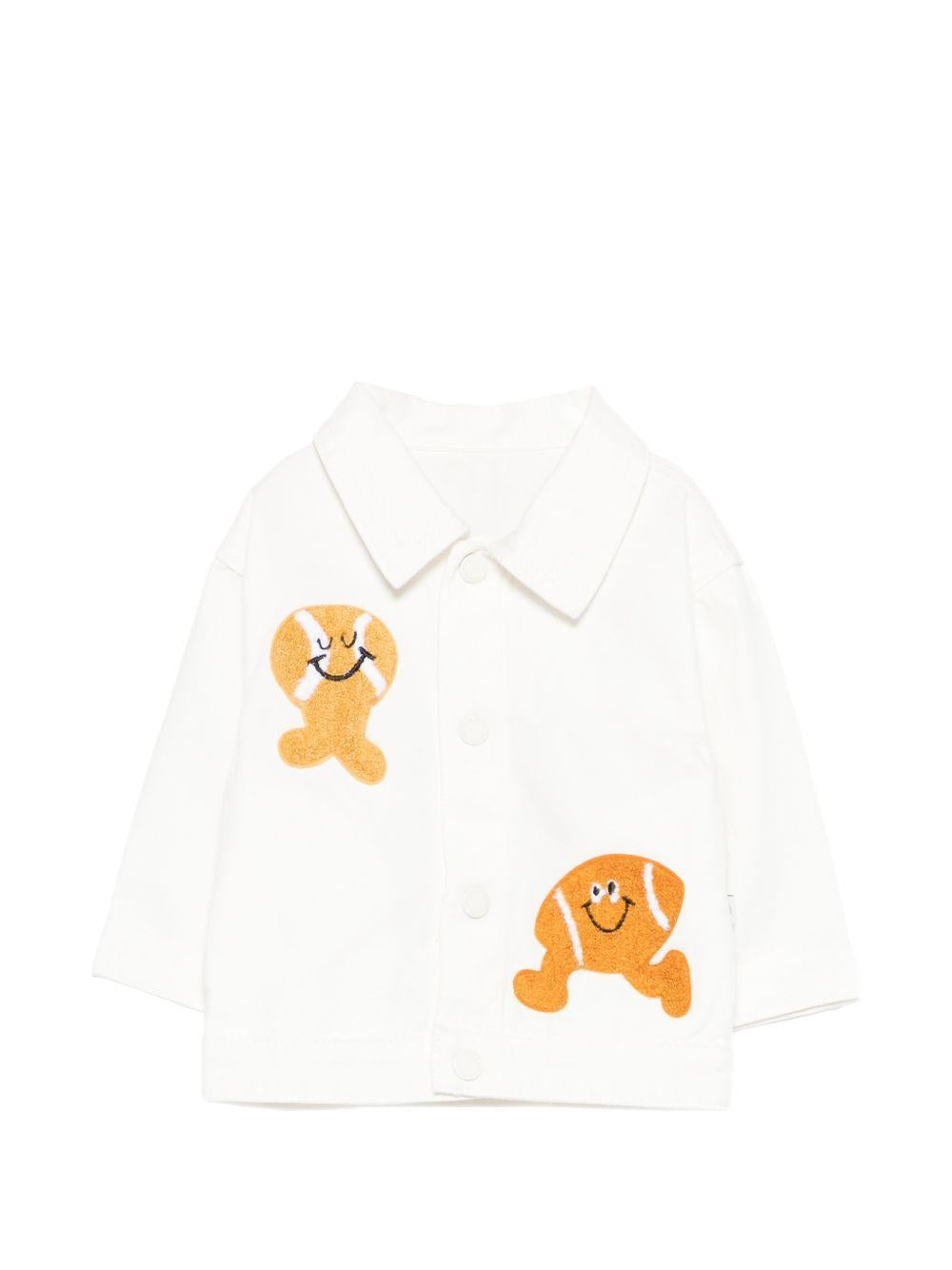 Giacca denim per neonato Stella McCartney Kids bianca con applicazione TY2527 Z2661 101 STELLA McCARTNEY KIDS