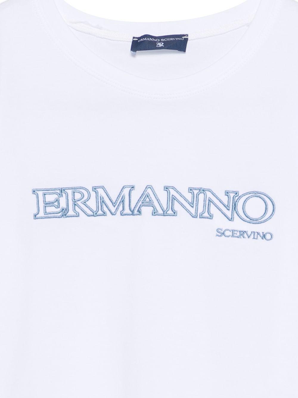T-shirt per bambina Ermanno Scervino Junior bianca con logo sul davanti Z1G608 7201 9958 ERMANNO SCERVINO JUNIOR