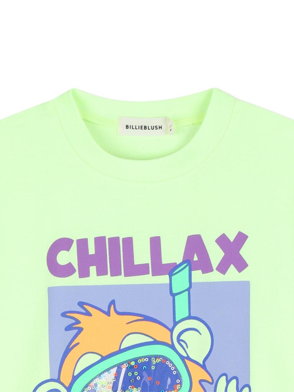 T-shirt per bambino Billieblush verde con stampa grafica U21697 552 BILLIEBLUSH
