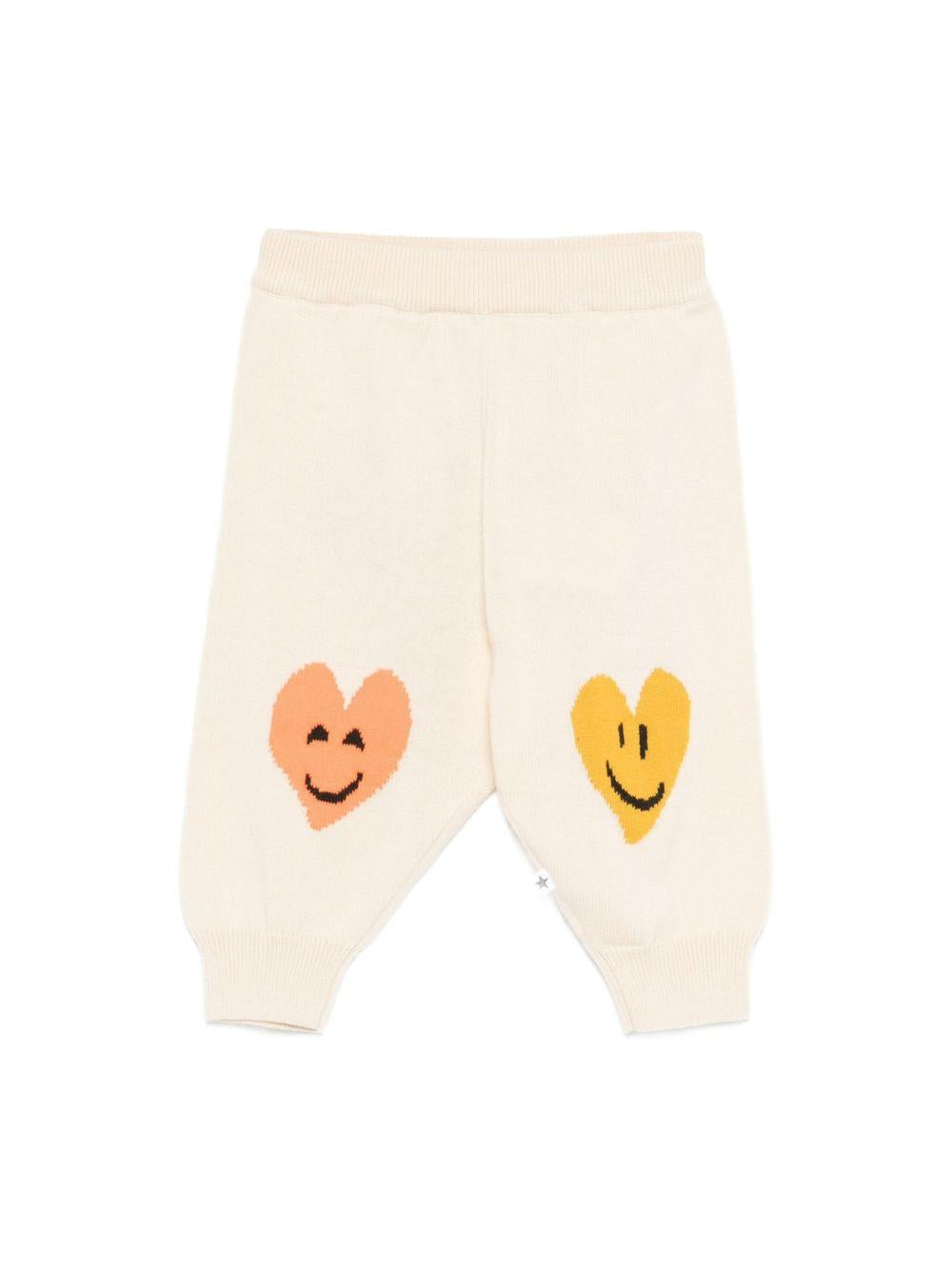 Pantaloni per neonato Molo bianco con stampa a cuore 6S26I208 9829 MOLO
