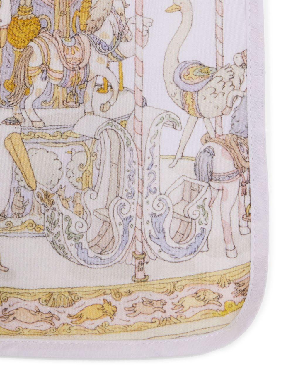 Bavaglino per neonati Atelier Choux bianco con stampa carosello BI-CS-CAR P-U ATELIER CHOUX PARIS