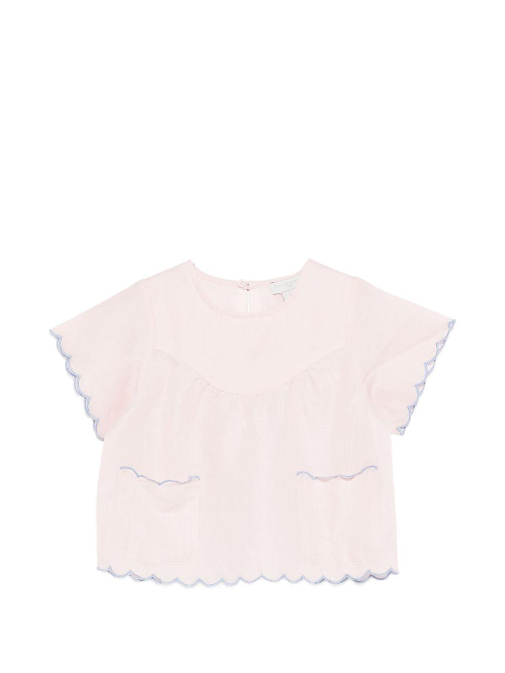 Top per bambina Stella McCartney Kids rosa con orlo a smerlo TY5B01 Z0138 51R STELLA McCARTNEY KIDS