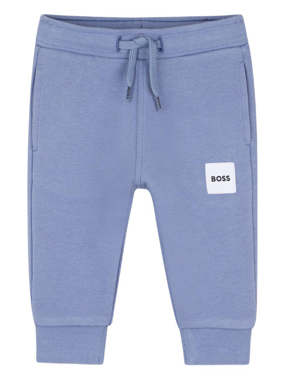 Pantaloni per neonato Boss Kids blu con couilisse e logo J52853 881 BOSS KIDS