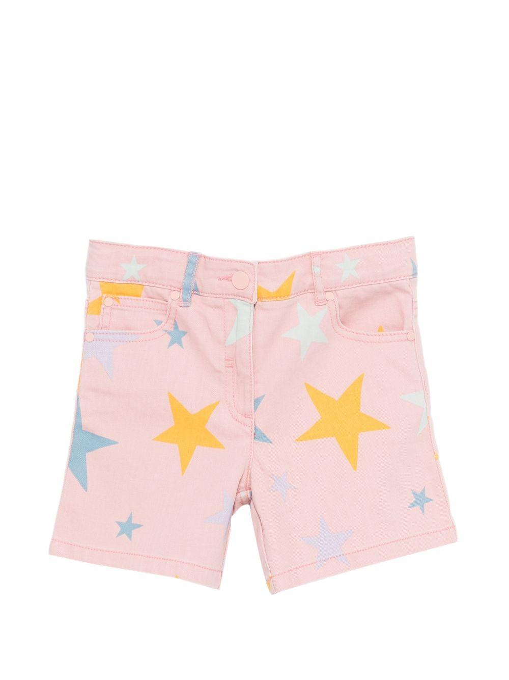 Shorts per bambina Stella McCartney Kids rosa con stampa stelle TY6B19 Z2572 507MC STELLA McCARTNEY KIDS