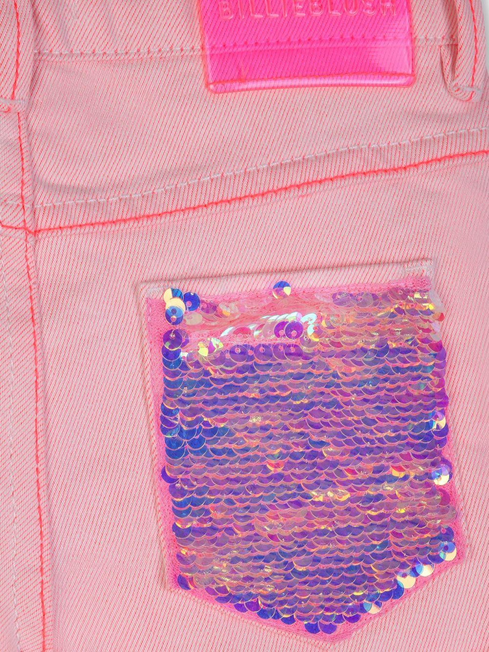 Shorts per bambina Billieblush rosa con tasche in paillettes U21879 S51 BILLIEBLUSH