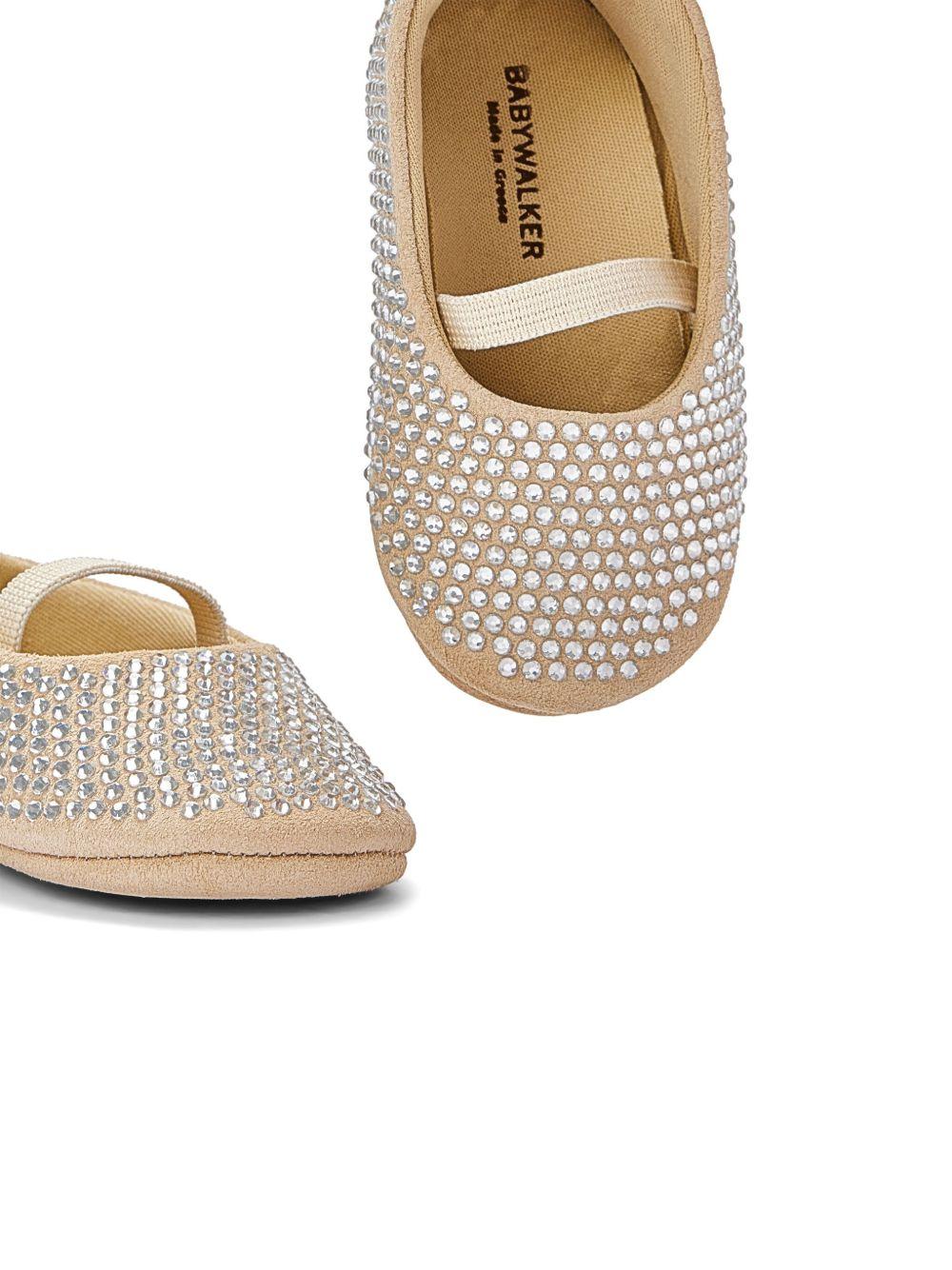 Ballerine per neonata BabyWalker beige con decorazione di cristalli PB1624 BEIGE BABYWALKER