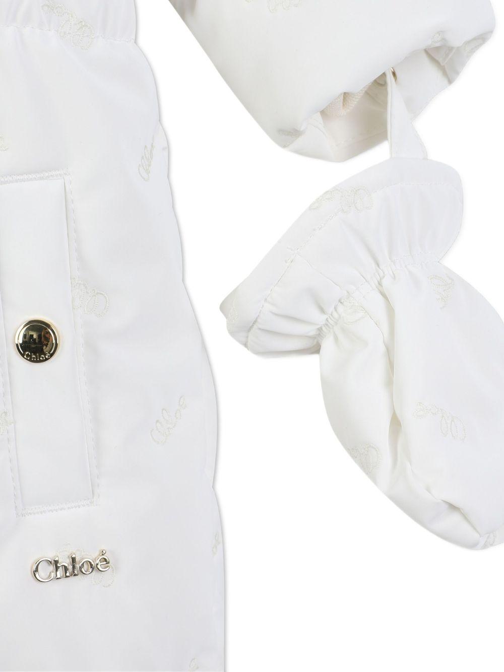 Tuta da neve per neonata Chloé Kids bianca con muffole rimuovibili C20783 117 CHLOE' KIDS