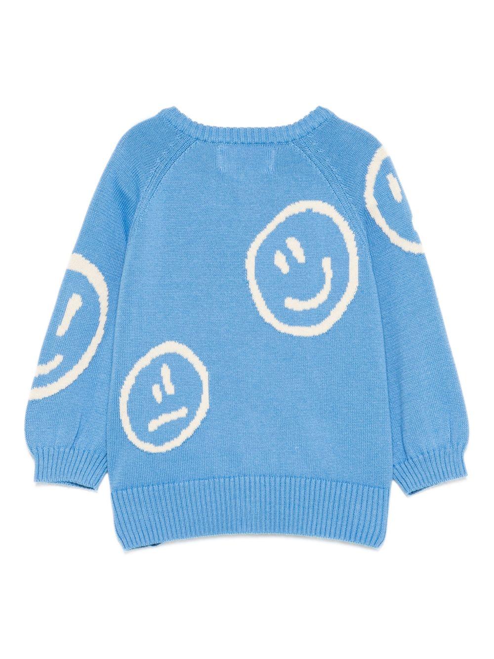 Cardigan per neonato Molo blu con ricamo smile 6S26K301 5615 MOLO