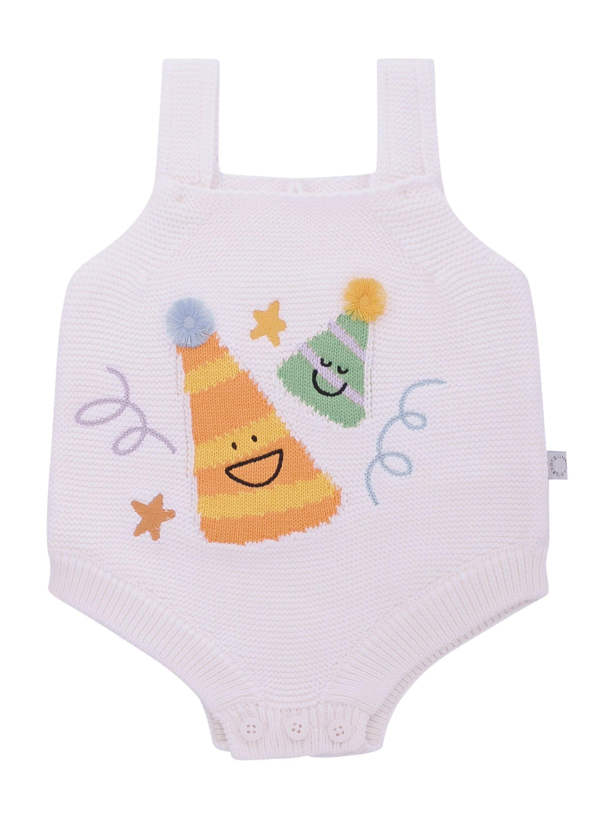 Body per neonati Stella McCartney Kids bianco con ricamo cappelli da festa TYA542 Z2423 101 STELLA McCARTNEY KIDS
