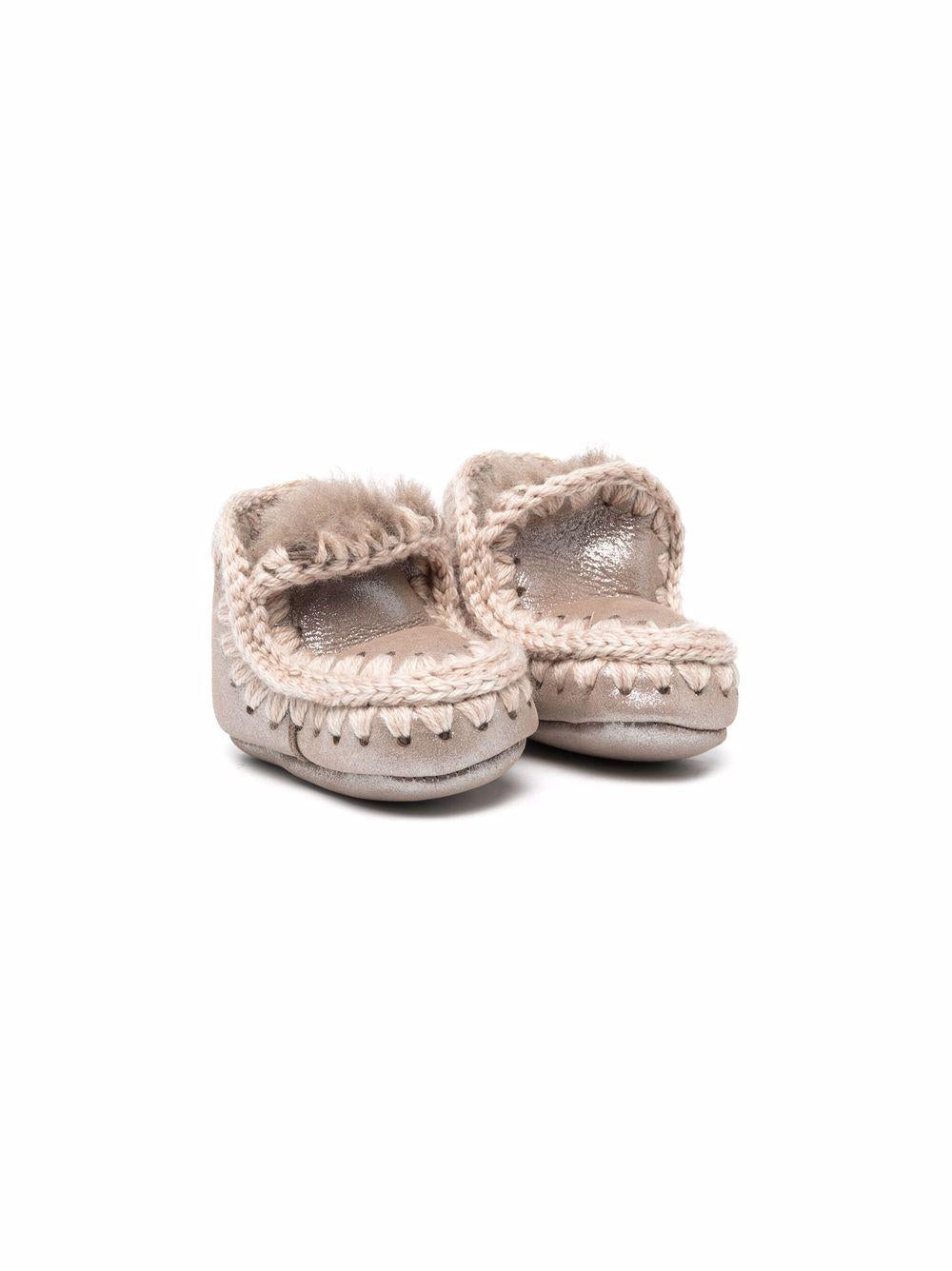 Stivali Eskimo per neonati Mou Kids beige con effetto metallizzato FI101000C MGROBE MOU KIDS
