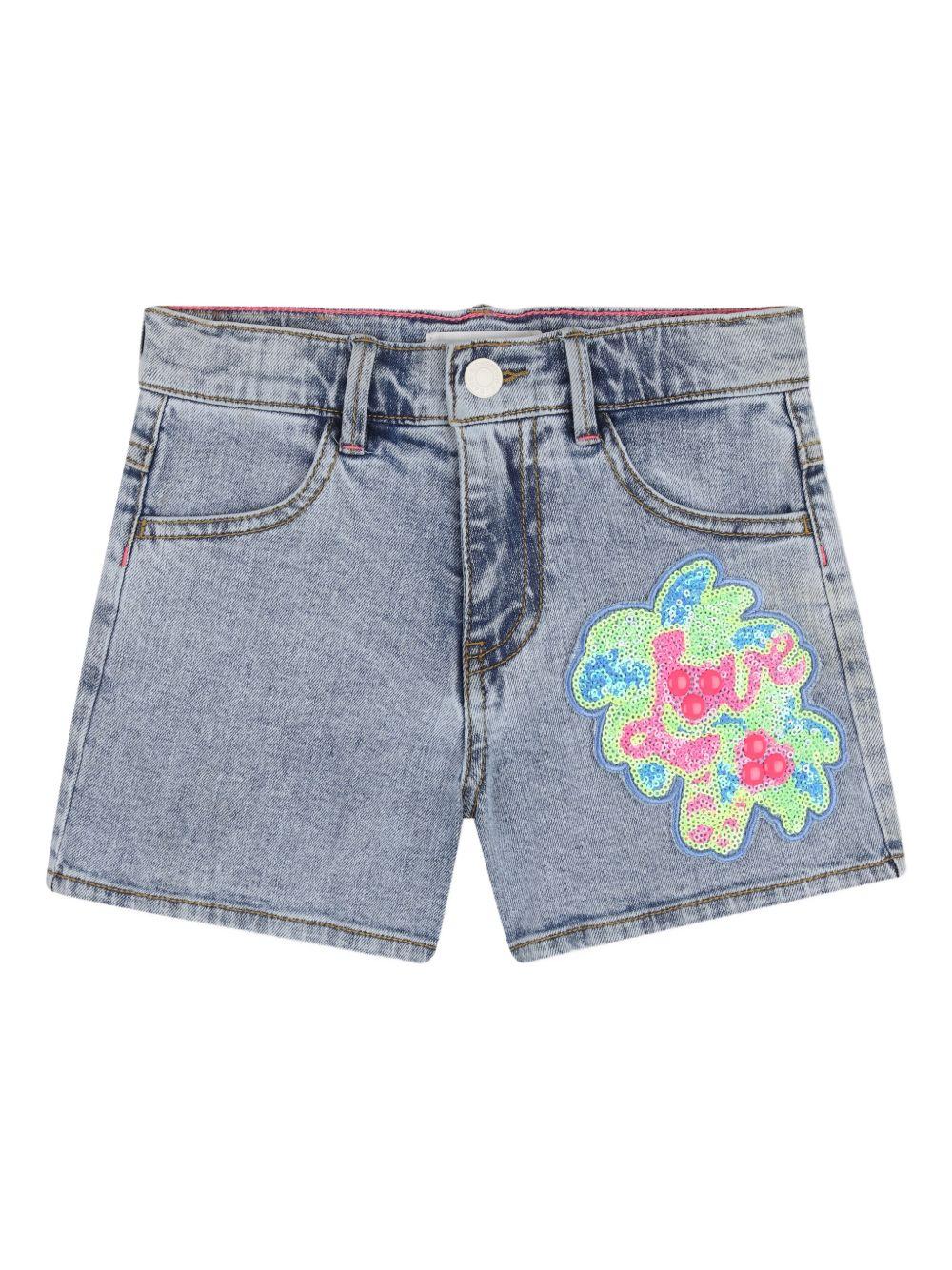 Shorts per bambina Billieblush azzurro con paillettes U21884 Z22 BILLIEBLUSH