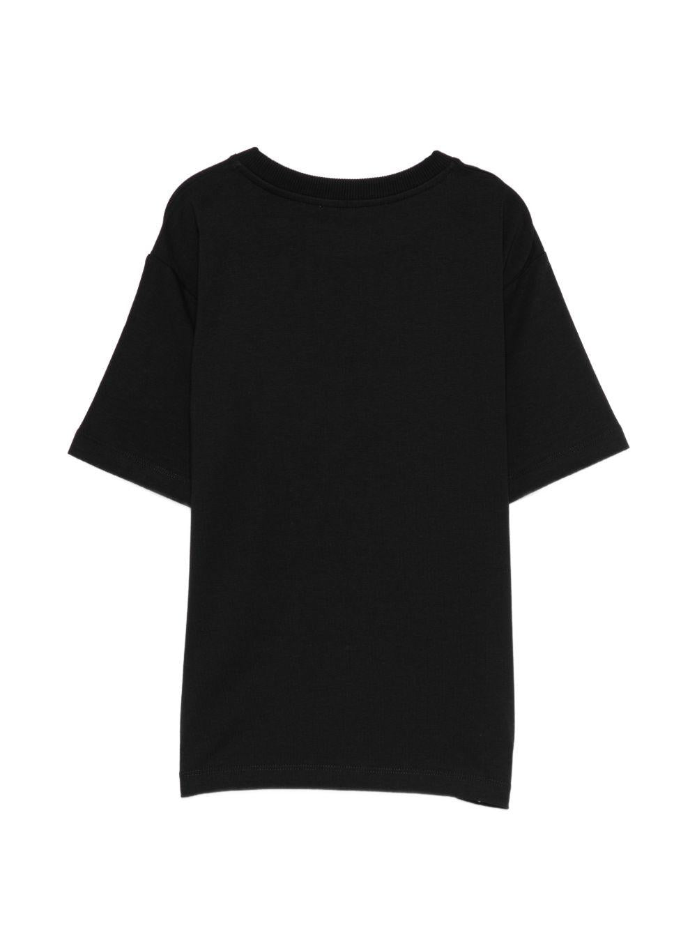 T-shirt per bambina Moschino Kids nera con stampa Teddy HDM076LBA00 60100 MOSCHINO KIDS