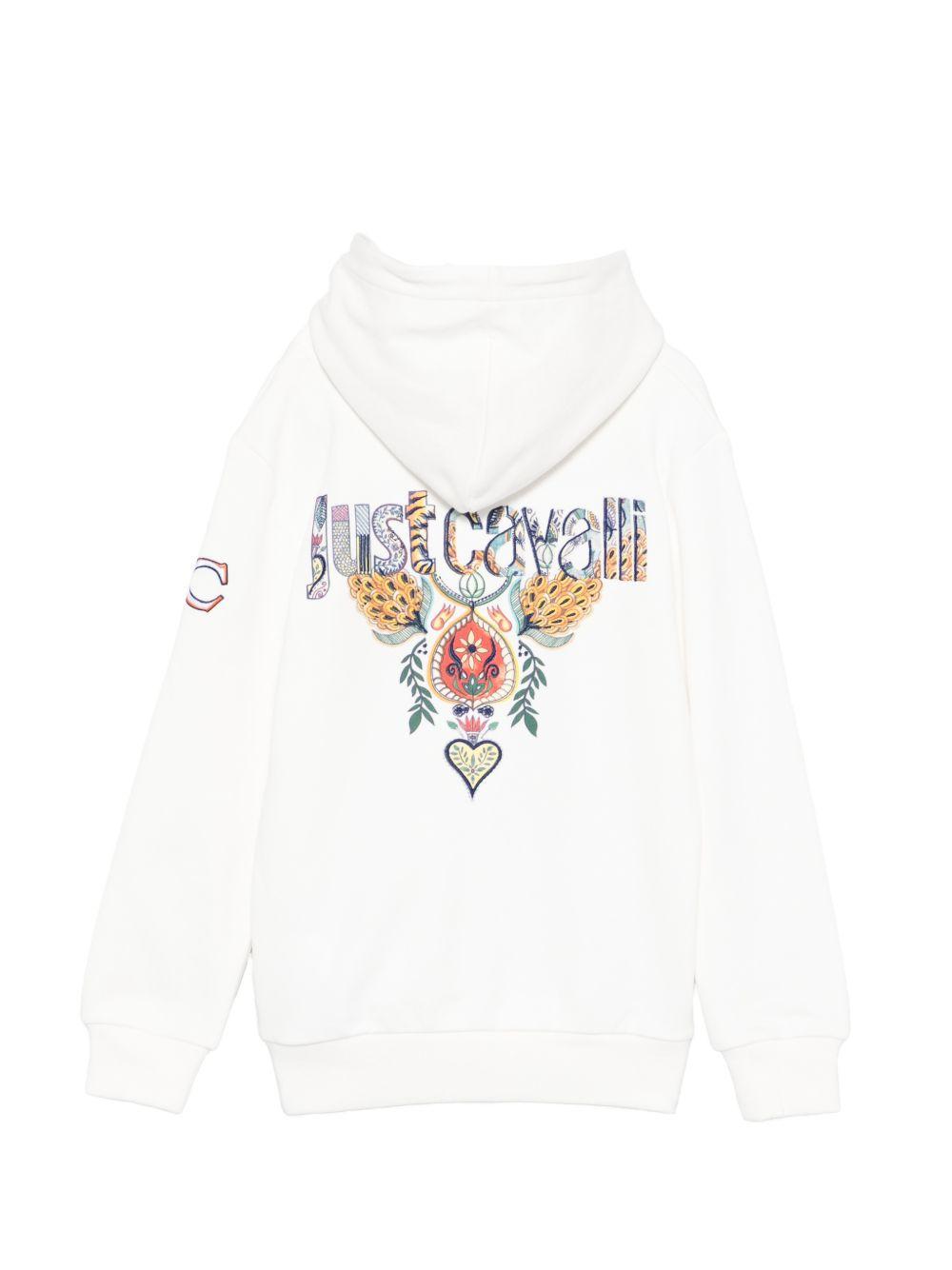 Felpa per bambino Just Cavalli Kids bianca con dettaglio sole JBP26073FE PRISTINE JUST CAVALLI KIDS