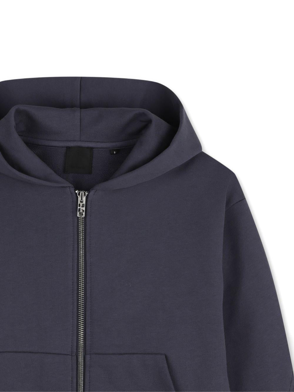 Felpa per bambino Givenchy Kids blu con cappuccio e zip H31215 061 GIVENCHY KIDS