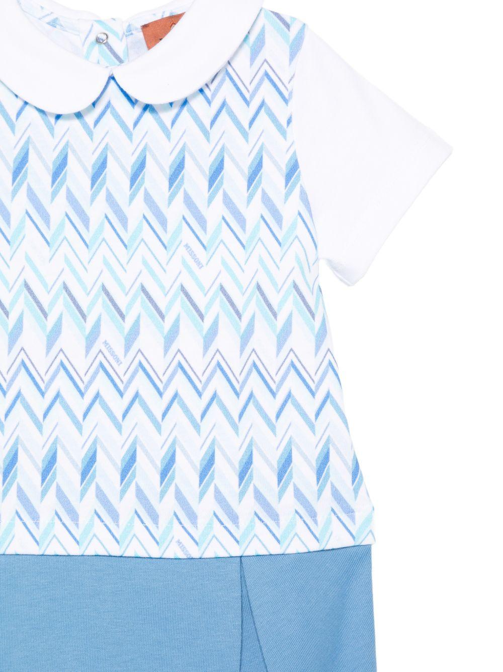 Tutina per neonato Missoni Kids azzurra con design a chevron MYA501 Z3674 600AZ MISSONI KIDS