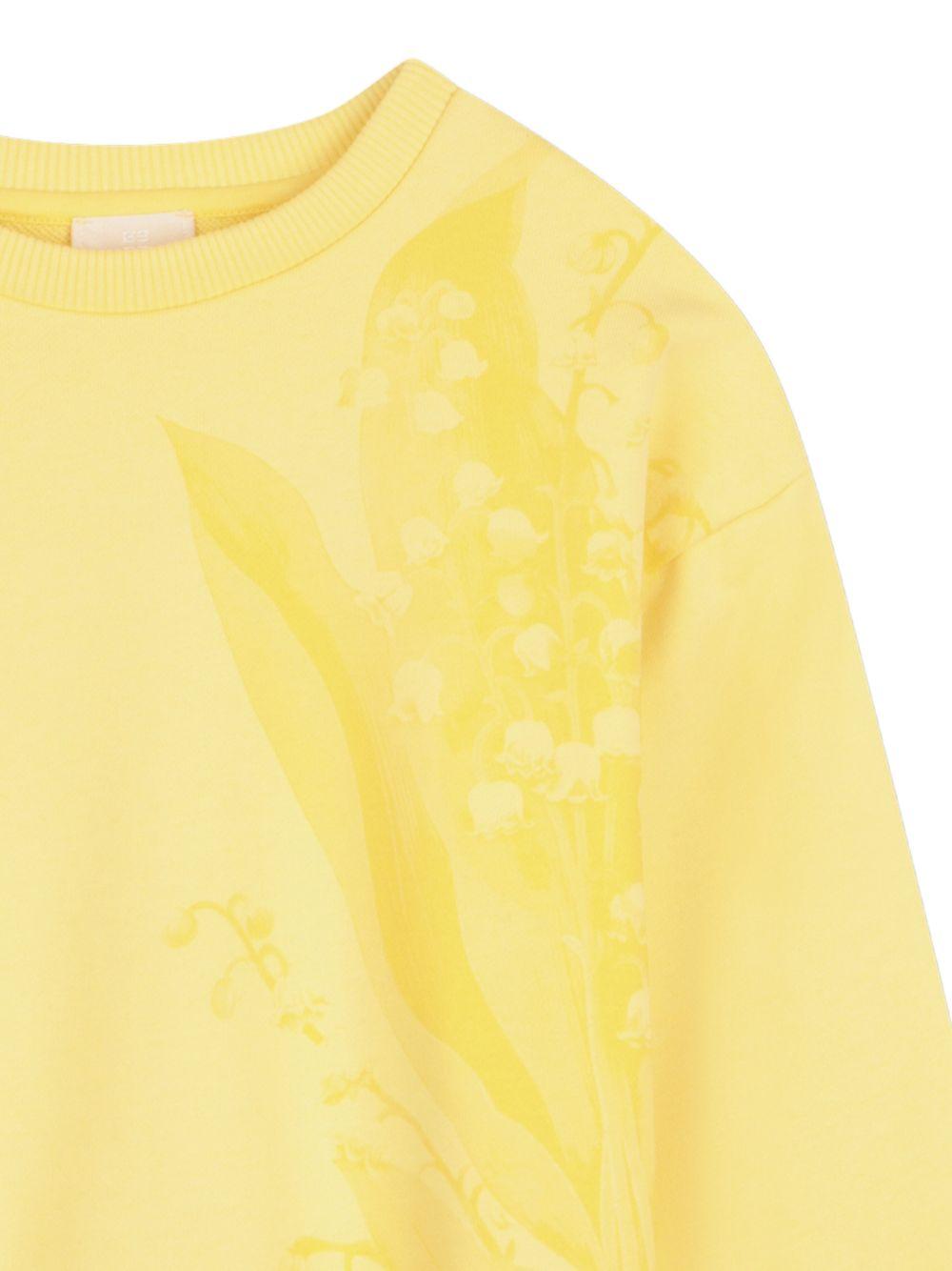 Felpa per bambina Givenchy Kids gialla con stampa a fiori H31145 524 GIVENCHY KIDS
