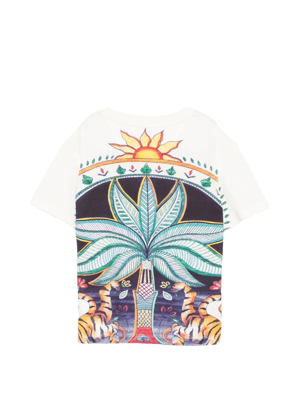 T-shirt per bambino Just Cavalli Kids bianco con stampa grafica JBP26077TS INDIA DIG. JUST CAVALLI KIDS