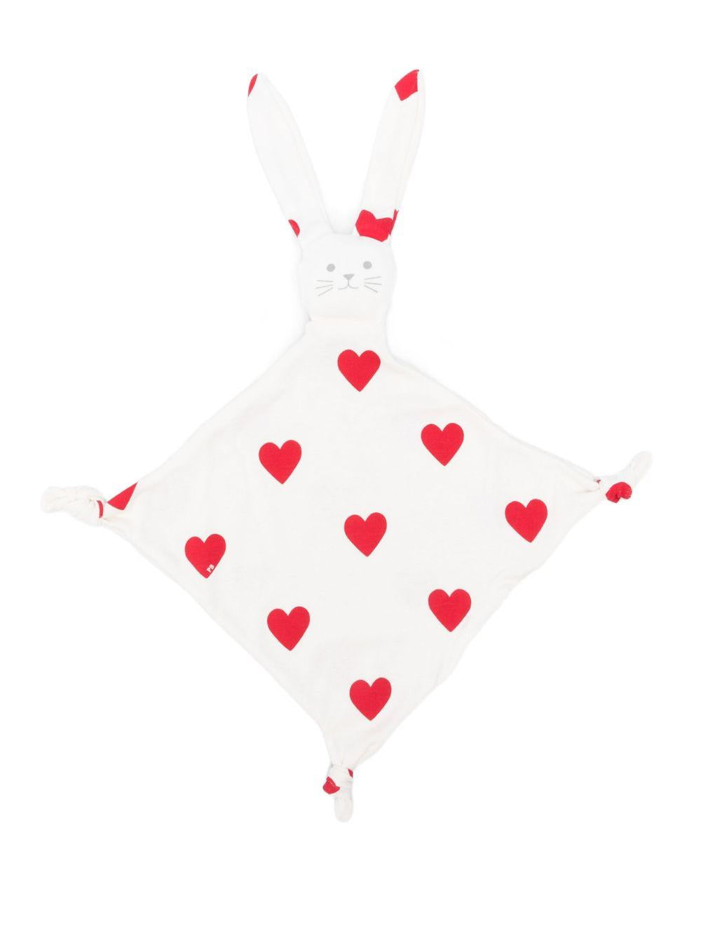 Doudou per neonati Petit Bateau bianco con stampa a cuori A0ASF 01 PETIT BATEAU