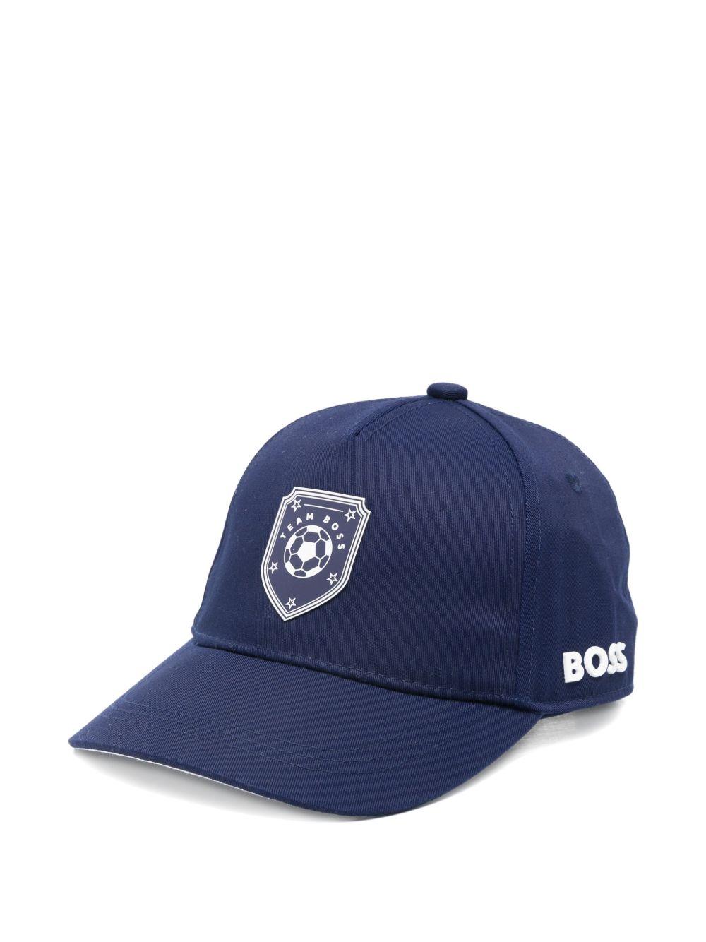 Cappello da baseball per bambino BOSS Kids blu con applicazione logo J53120 84N BOSS KIDS