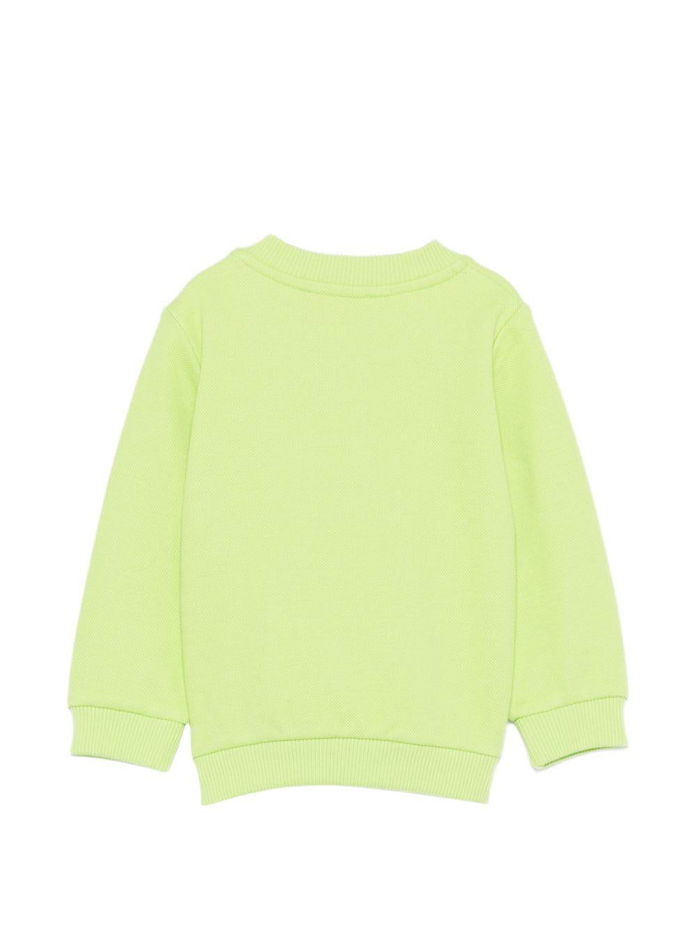 Felpa per neonati Moschio Kids verde con stampa Teddy sul davanti MWF060LCA90 30355 MOSCHINO KIDS