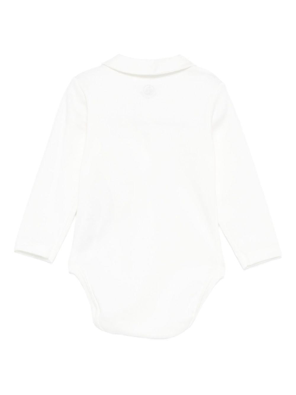 Body per neonata Petit Bateau bianco con ricamo a fiori A0EKL 03 PETIT BATEAU