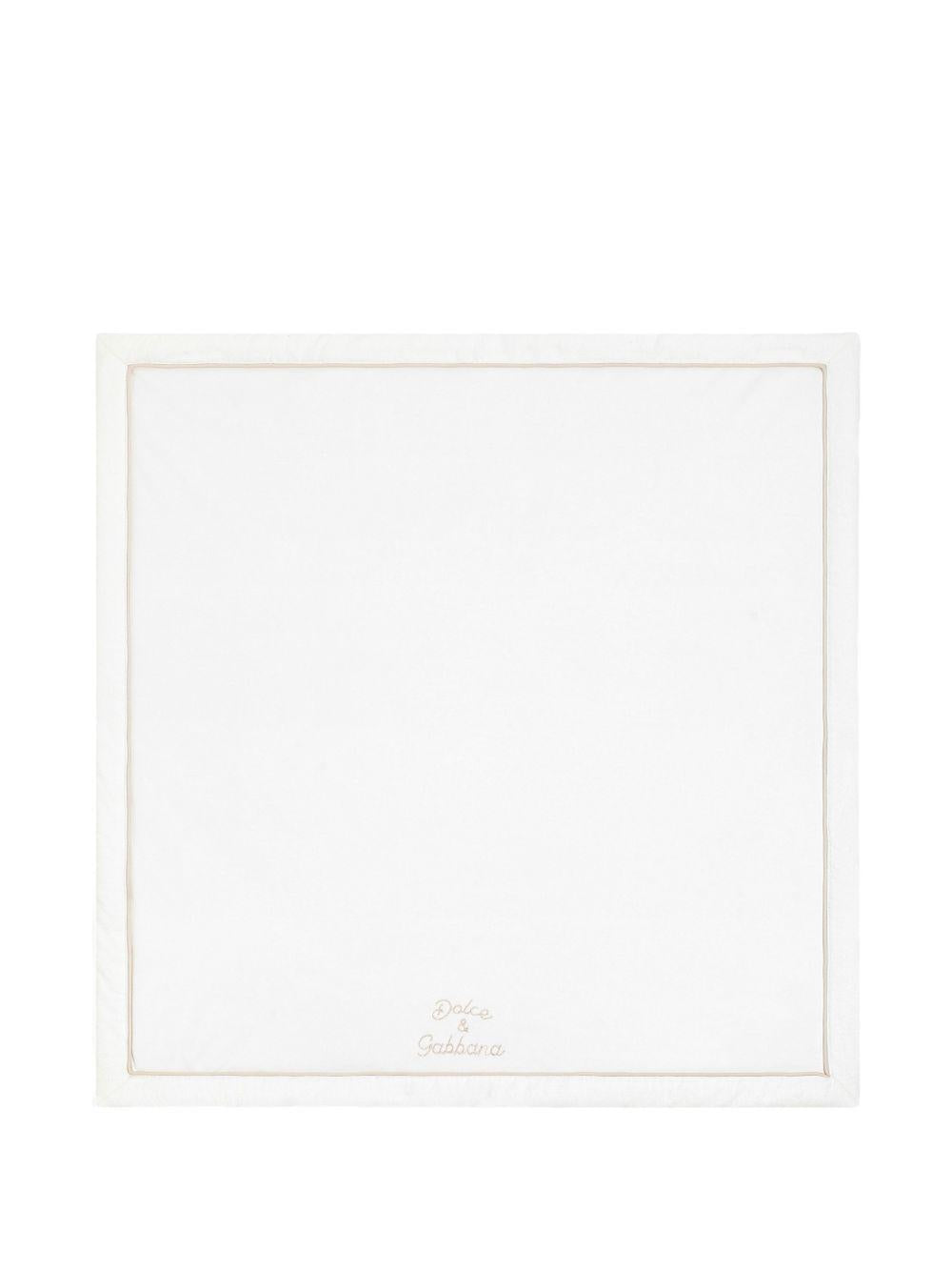 Coperta per neonati Dolce & Gabbana Kids bianco con orlo con rifinitura LNJAH3 G7PUP W0111 DOLCE & GABBANA KIDS