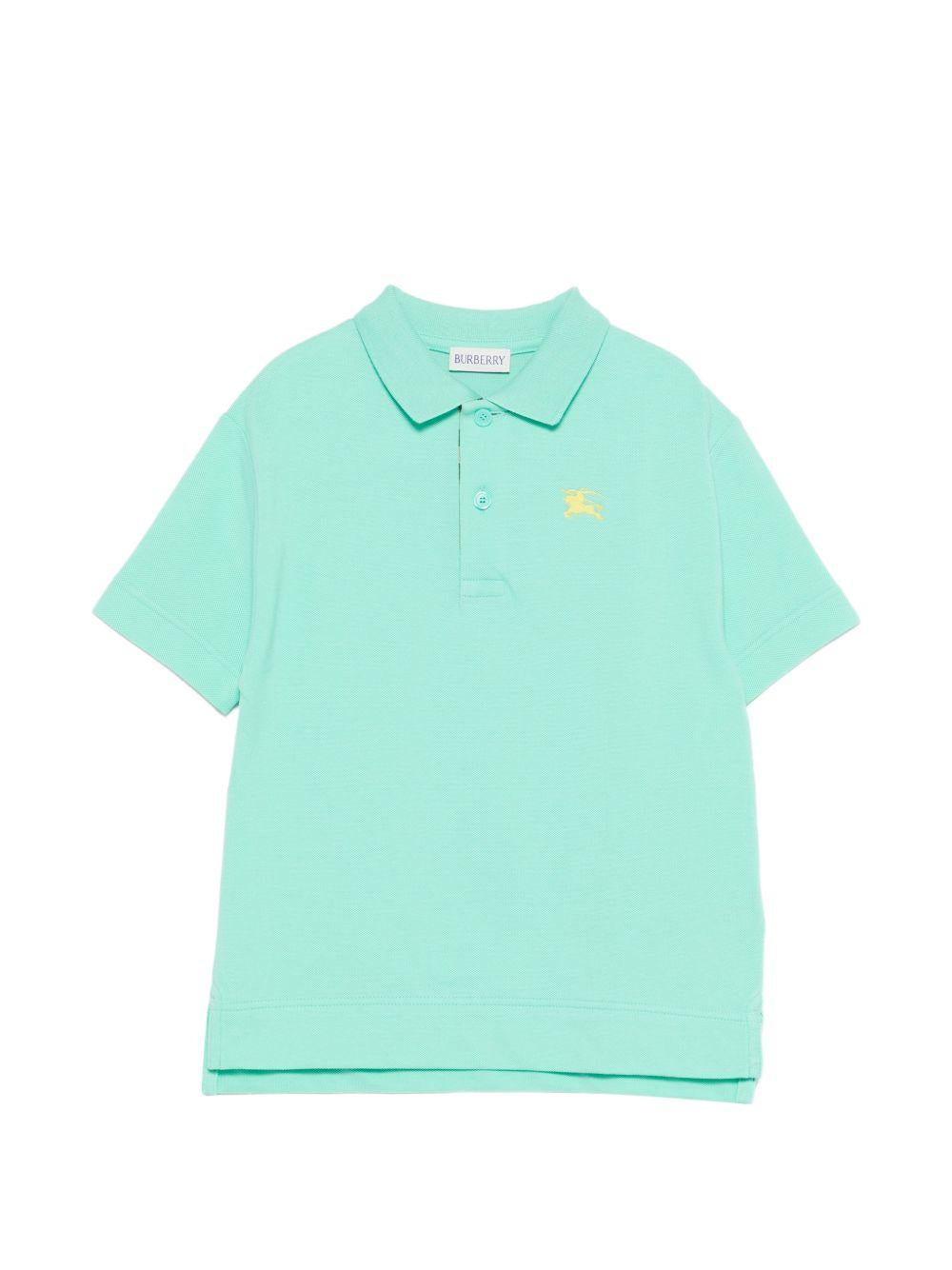 T-shirt per bambino Burberry Kids verde con ricamo Equestrian Knight 8117969 A2633 BURBERRY KIDS