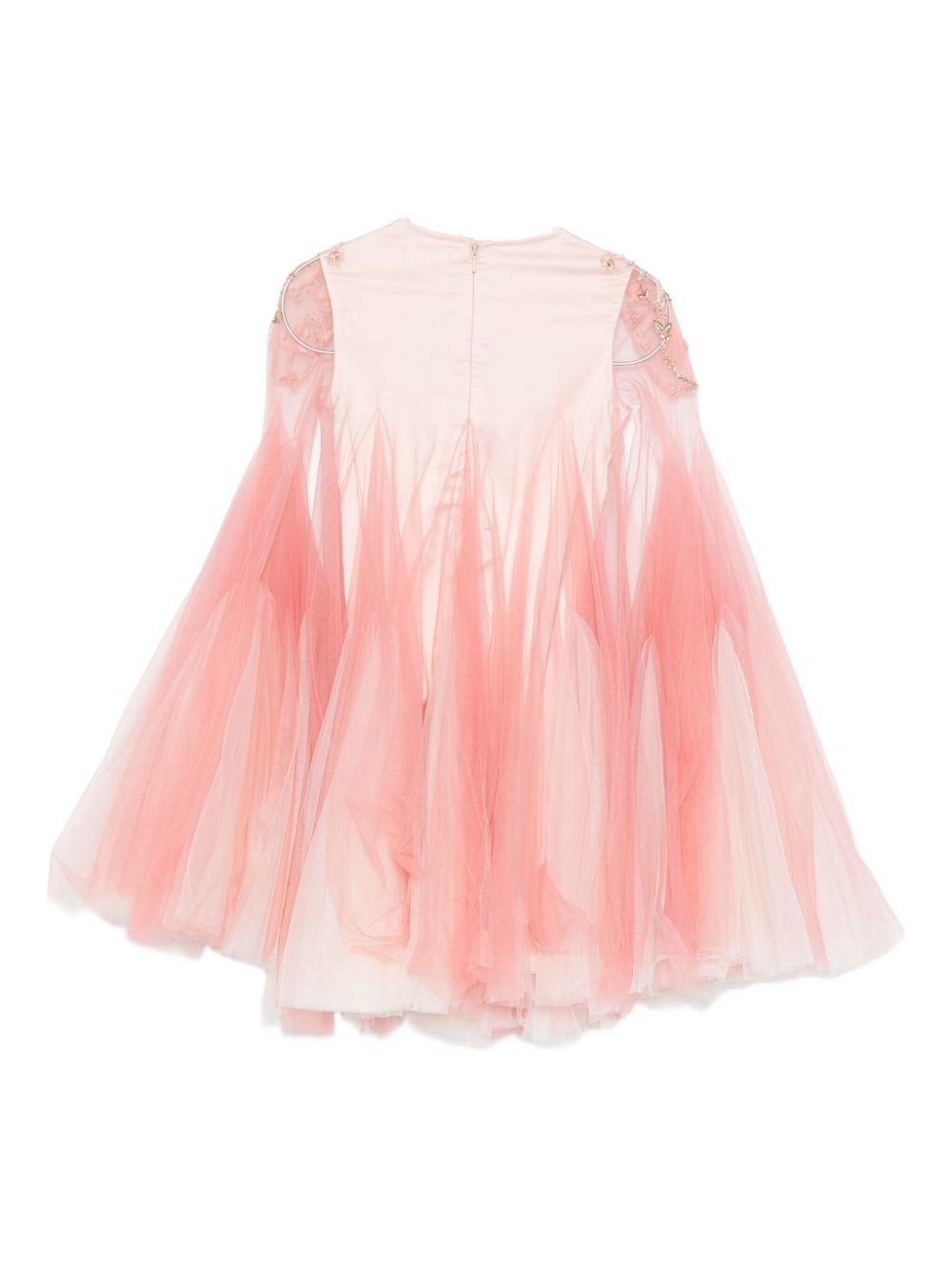 Abito per bambina Maison Ava rosa con decorazione in cristalli MA FW25 GC48 PINK/WHITE MAISON AVA