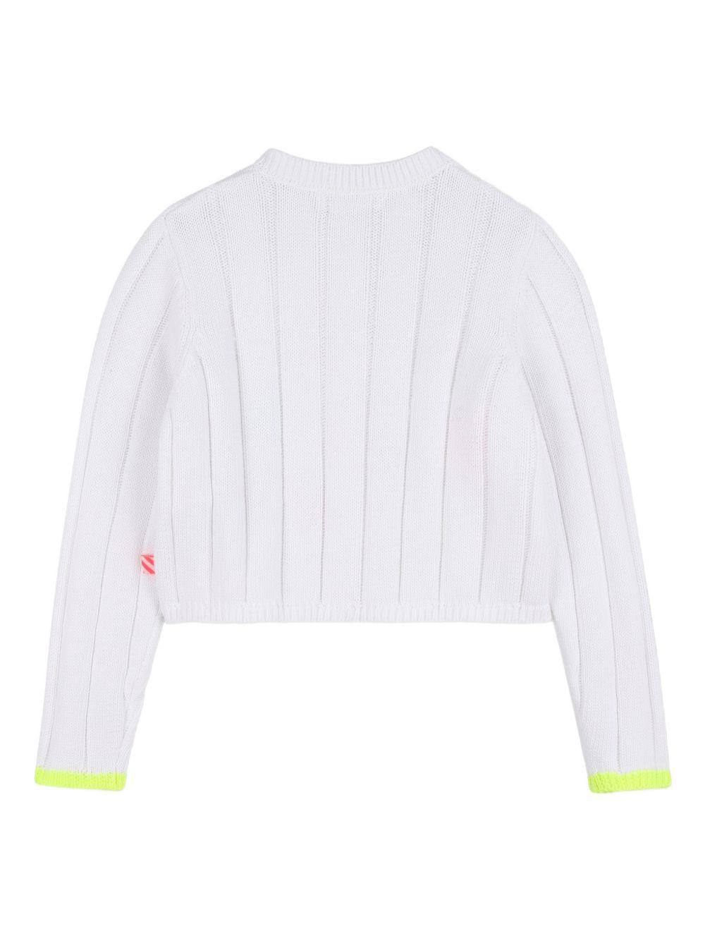 Cardigan per bambina Billieblush bianco con ricamo U21912 10P BILLIEBLUSH