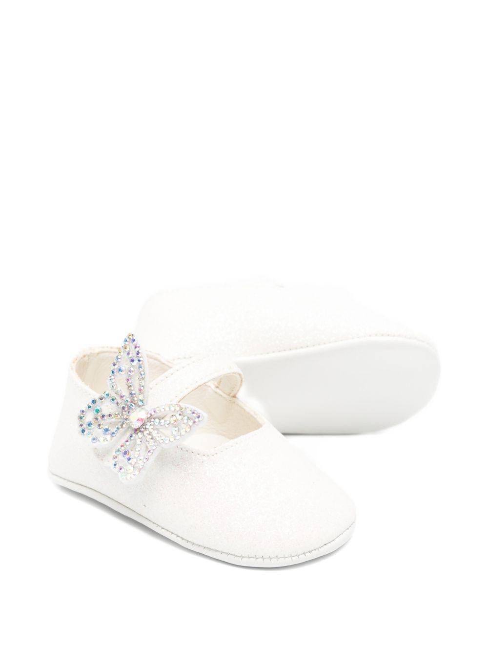 Ballerine per neonata BabyWalker bianco con farfalle PB1658 WHITE BABYWALKER