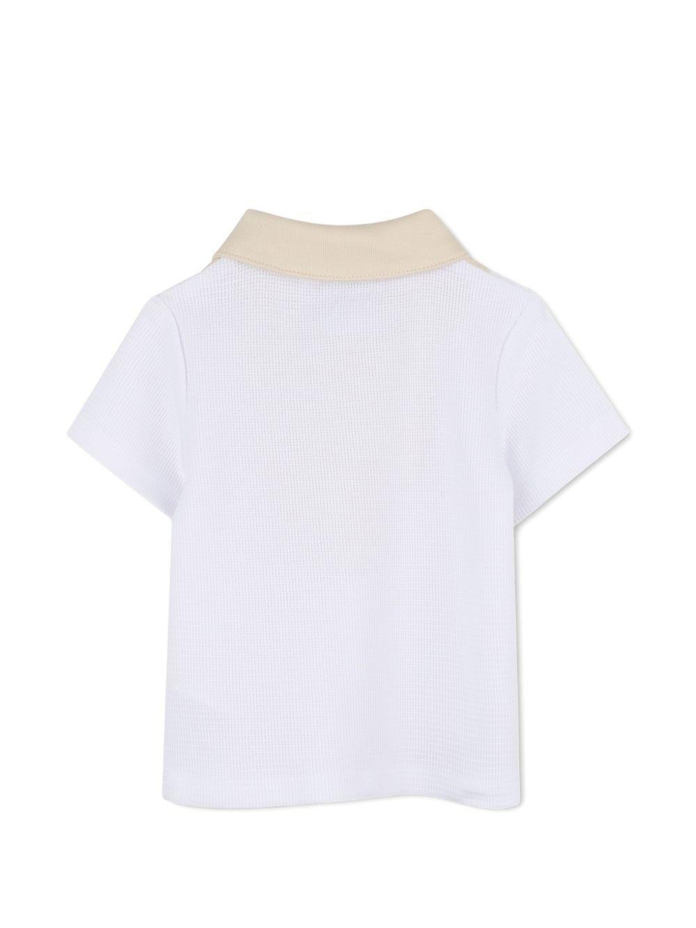 Set polo e shorts per neonato BOSS Kids bianco con logo J53047 10P BOSS KIDS