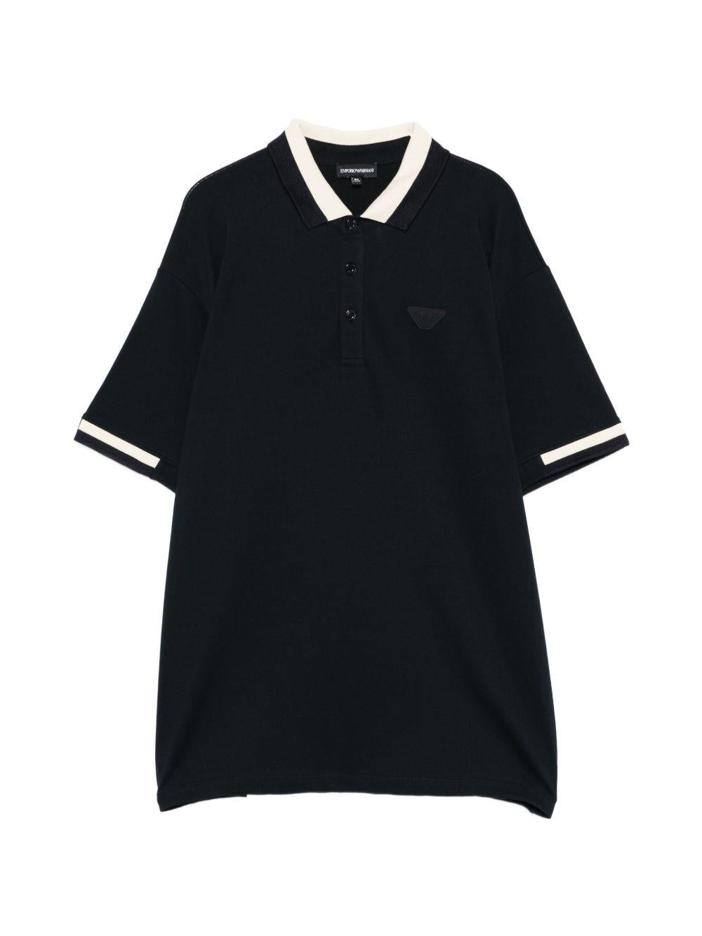 T-shirt per bambino Emporio Armani Kids blu con inserti a contrasti EB001316 AF16641 UB118 EMPORIO ARMANI KIDS