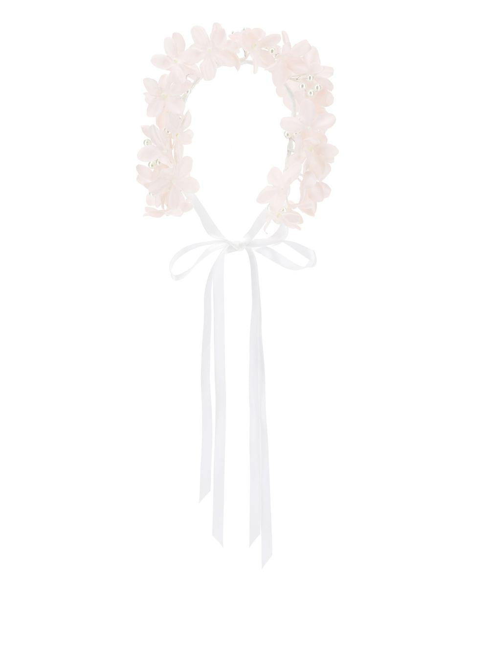 Coroncina per capelli per bambina Monnalisa rosa con decorazione floreale 79G008 7097 0092 MONNALISA