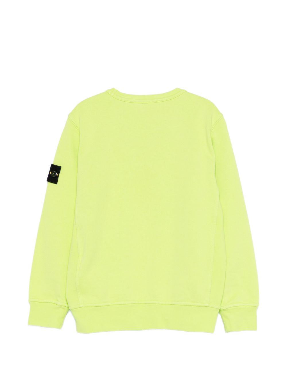 Felpa per bambino Stone Island Junior verde con toppa Compass L1S166100005S0040 V005F STONE ISLAND JUNIOR